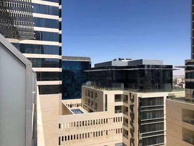 a view of a city with tall buildings at luxury apartment in boulevard in Amman