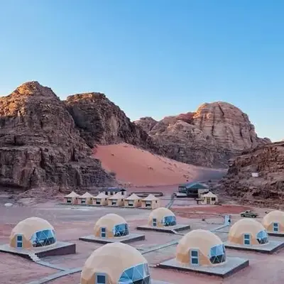 Golden sunset luxury camp