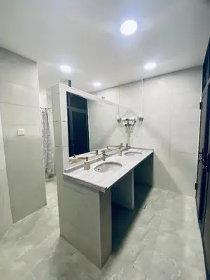 a bathroom with a sink and a mirror at Friends Oasis in Aqaba
