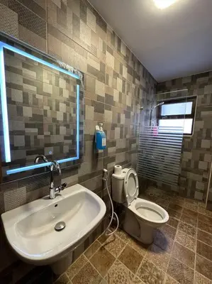 a bathroom with a sink and a toilet at 6/ Antica jabalal-lwebdeh in Amman