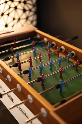 a close up of a game of billiards at Valley Resort in Wadi Rum