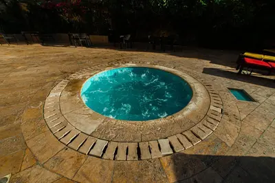 a small pool of water in a patio at Oryx Hotel Aqaba in Aqaba