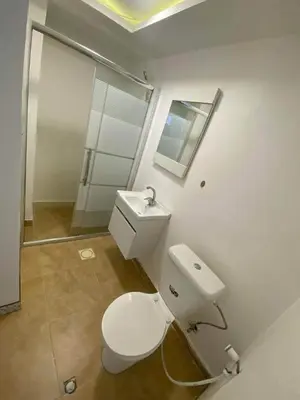 a bathroom with a toilet and a sink at The view III in Amman