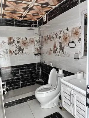 a bathroom with a toilet and a sink at Rum Ronaldo camp in Wadi Rum