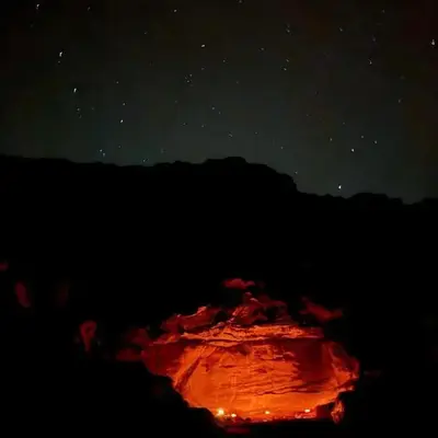 Bedouin cave wadi rum campsite