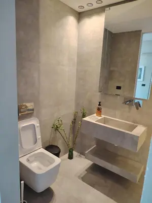 a bathroom with a toilet and a sink at Abu alzoz rooftop 2 in Amman