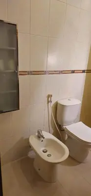 a bathroom with a toilet and a bidet at Luxuries Furnished Apartment in Shmeisani in Amman