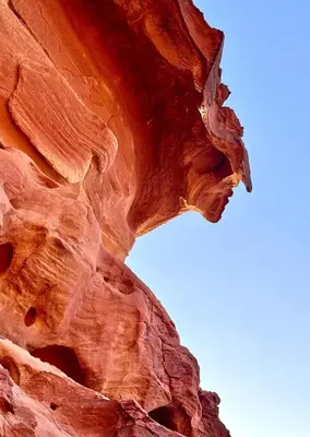 a view of the side of a canyon wall at Milky Way Wadi Rum in Wadi Rum