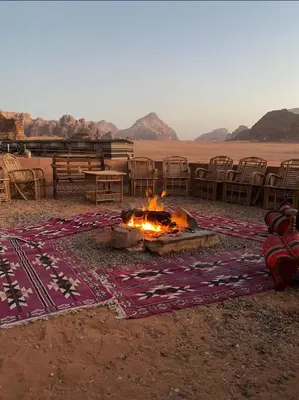 a fire pit in the middle of the desert at Wildlife Camp in Disah