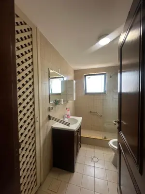 a bathroom with a sink and a toilet at arabian gulf in Al Burj