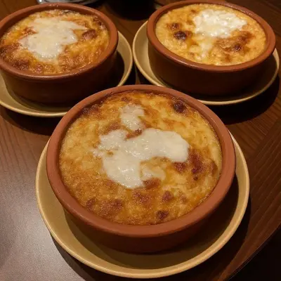four bowls of food on plates on a table at المنشيه هاوس in Maţār al Malik Ḩusayn