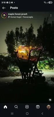 a picture of a cart in the middle of the street at Maple forest park cabins in Sākib