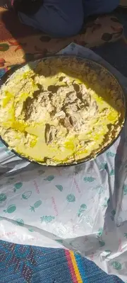 a pie sitting on top of a table at ام جوزه هاوس in Umm Jawzah