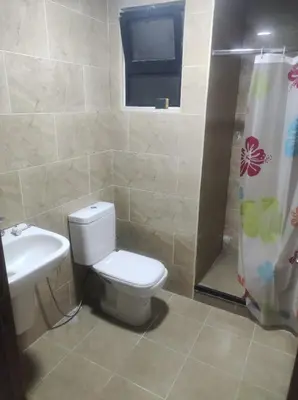 a bathroom with a toilet and a shower at Amman in Amman