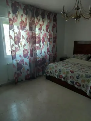 a bedroom with a bed and a window at Dream Home furnished Apartment in Amman