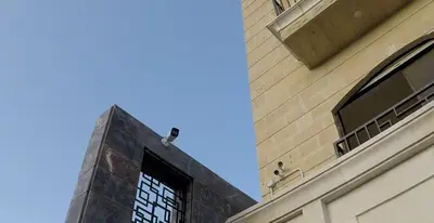 a building with a window on the side of it at Apartment in Amman 7th Circle near Cozmo market in Amman