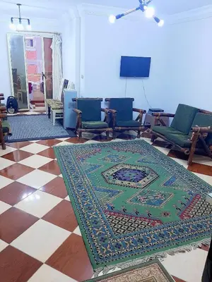 a living room with a rug on a floor with chairs at اهلا وسهلا في الاردن in Petra