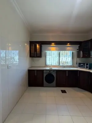an empty kitchen with a sink and a dishwasher at 3bedroom aprt of 200sqm near movenpick hotel amman in Amman