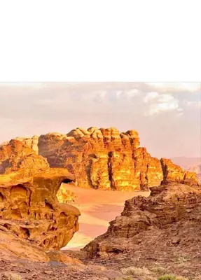 a view of a canyon in the desert at Wadi rum lona camp in Wadi Rum