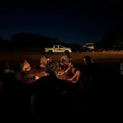 Fire bedouin camp