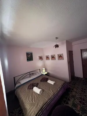 a bedroom with a bed with two pillows on it at Rocky Mountain Hotel Jordan in Petra