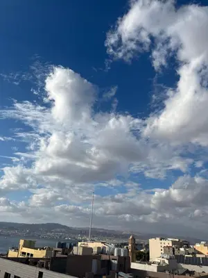 a view of a city under a cloudy sky at الحمد للاجنحة الفندقية in Aqaba