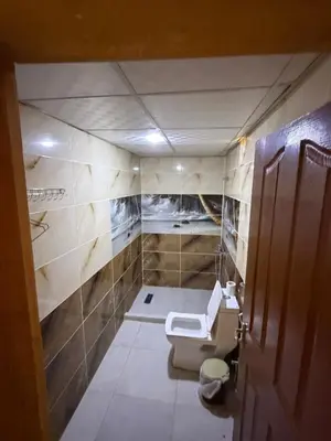 a small bathroom with a toilet and a sink at Dune Horizon Camp in Wadi Rum