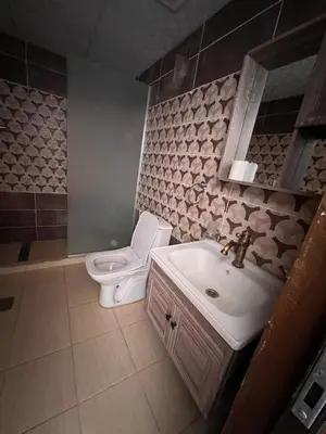 a bathroom with a sink and a toilet in it at Wadi Rum Desert Wonders Camp in Disah