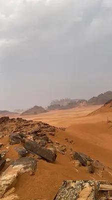 a view of a desert with rocks and dirt at Wadi rum Nader in Aqaba
