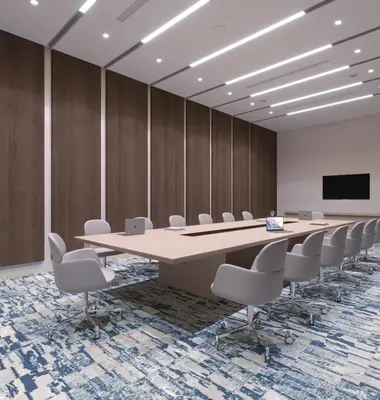 a large conference room with a long table and chairs at Crowne Plaza Resort Petra by IHG in Wadi Musa