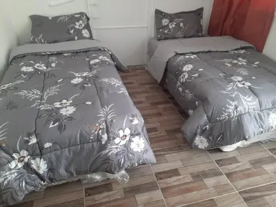 two beds sitting next to each other in a bedroom at Al Naser Hotel in Amman