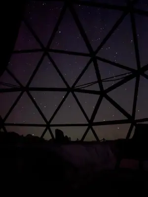 a room with a ceiling with a starry sky at Luxury Desert & Bedouin Adventure in Wadi Rum