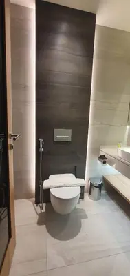 a bathroom with a toilet and a sink at Lilac Hotel - Amman in Amman