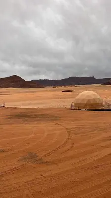 a tent in the middle of a desert at Montana Camp wadi rum in Wadi Rum
