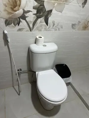a toilet in a bathroom with a roll of toilet paper at Rum Four Seasons luxury Camp & Jeep Tours in Wadi Rum
