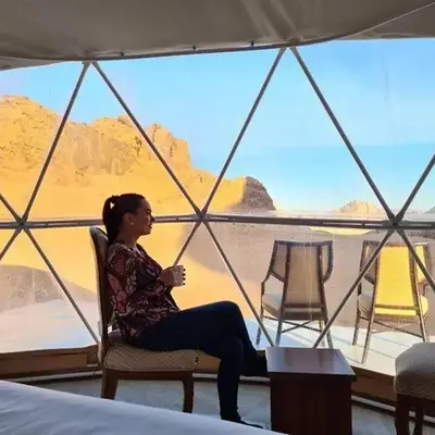 The sun of Wadi Rum camp