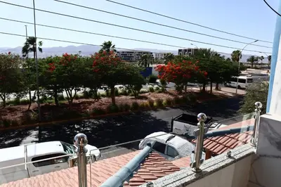 a view of a river from a balcony at Blue House in Aqaba