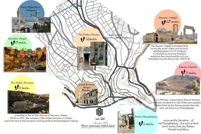 a map of the city of jerusalem and its landmarks at Sandra Hotel in Amman