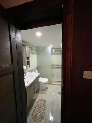 a bathroom with a sink and a toilet and a shower at Rum New Luxury Camp in Wadi Rum