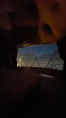 a view of a window of a plane at Mahmmad Luxury Camp in Wadi Rum